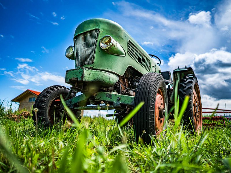 Old tractor in the Alpine meadows